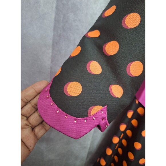 Donna Vinci 2pc Polka Dot Skirt Suit Sz 12 Rhinestones Clown Dopamine Colorful - Picture 8 of 16